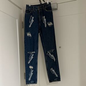 Sandro Dark Blue Jeans with designs